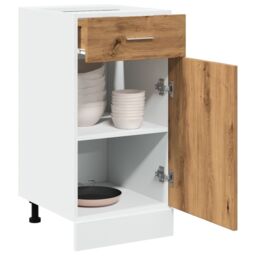 Berkfield Home Drawer Bottom Cabinet Lyon Artisan Oak 40x46x81.5 cm Engineered Wood in Brown - thumbnail 1