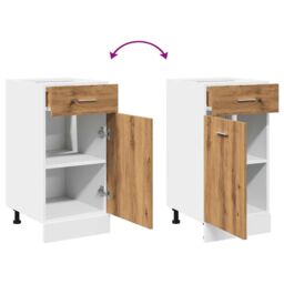 Berkfield Home Drawer Bottom Cabinet Lyon Artisan Oak 40x46x81.5 cm Engineered Wood in Brown - thumbnail 7