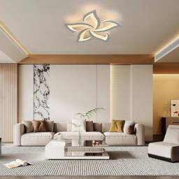 Goeco LED Ceiling Light 60 cm 60 W Modern Petal Design Lamps 3000 K White - thumbnail 2