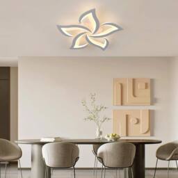 Goeco LED Ceiling Light 60 cm 60 W Modern Petal Design Lamps 3000 K White - thumbnail 4