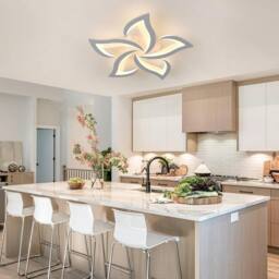 Goeco LED Ceiling Light 60 cm 60 W Modern Petal Design Lamps 3000 K White - thumbnail 5