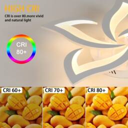 Goeco LED Ceiling Light 60 cm 60 W Modern Petal Design Lamps 3000 K White - thumbnail 8