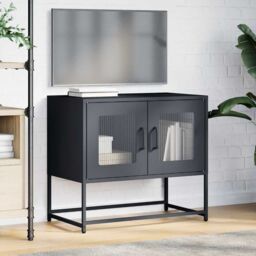 Berkfield Home TV Cabinet Anthracite 68x39x60.5 cm Cold-rolled Steel in Black - thumbnail 3