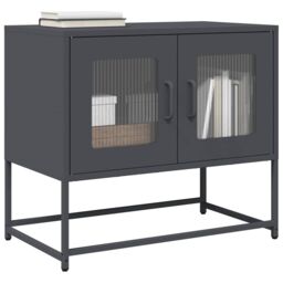 Berkfield Home TV Cabinet Anthracite 68x39x60.5 cm Cold-rolled Steel in Black - thumbnail 1