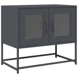 Berkfield Home TV Cabinet Anthracite 68x39x60.5 cm Cold-rolled Steel in Black - thumbnail 2