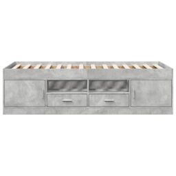 Berkfield Home Daybed with Drawers without Mattress Concrete Grey 90x190 cm Single - thumbnail 4