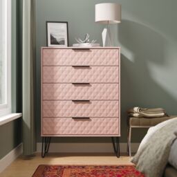 Ready Assembled 2 U Islay 5 Drawer Chest (Ready Assembled) in Dusty Pink -  Size: Large by Debenhams