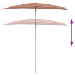 Berkfield Home Durable Garden Half Parasol with Pole 180x90 cm Terracotta - thumbnail 4