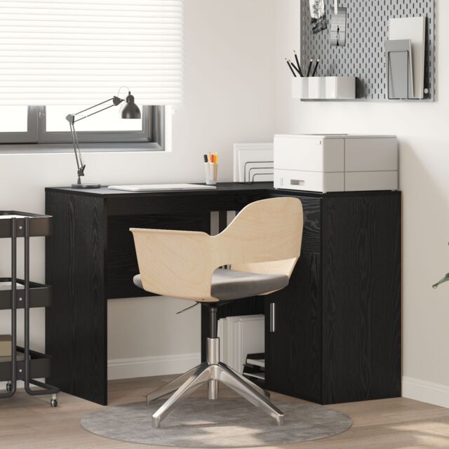 Berkfield Home Corner Desk Black Oak 102x88x75 cm Engineered Wood - Size: 102 x 88 x 75 cm - image 1