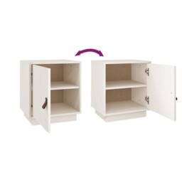 Berkfield Home Beautiful Bedside Cabinets 2 pcs White 40x34x45 cm Solid Wood Pine - Size: 40 x 34 x 45 cm - thumbnail 8