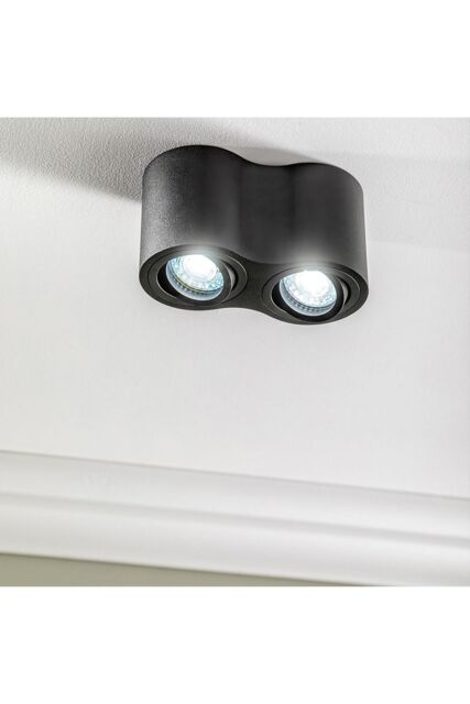 CGC Lighting 'Sasha' Black Twin Curved Ceiling Duo Down Spotlights - image 1