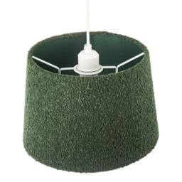 Happy Homewares Elegant Rich Forest Green Tapered Lampshade in Boucle Lamb Wool Fabric in Dark Green - Size: 12 inches - thumbnail 3