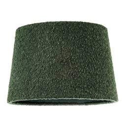 Happy Homewares Elegant Rich Forest Green Tapered Lampshade in Boucle Lamb Wool Fabric in Dark Green - Size: 12 inches - thumbnail 1