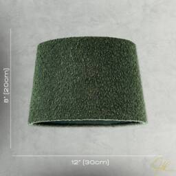 Happy Homewares Elegant Rich Forest Green Tapered Lampshade in Boucle Lamb Wool Fabric in Dark Green - Size: 12 inches - thumbnail 7