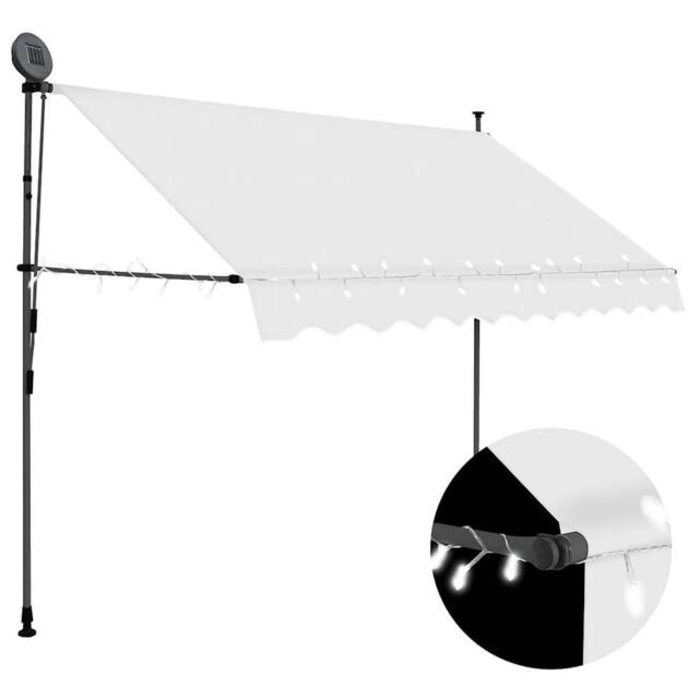 Berkfield Home Manual Retractable Awning with LED 250 cm Cream - image 1