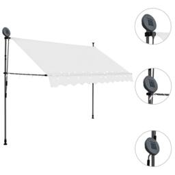 Berkfield Home Manual Retractable Awning with LED 250 cm Cream - thumbnail 3