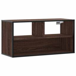 Berkfield Home TV Cabinet Brown Oak 80x31x39.5 cm Engineered Wood & Metal