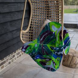 Benjamin Tate Design hand drawn exotic plants Designer Blanket in Natural - Size: 120 cm x 150 cm - thumbnail 3