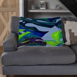 Benjamin Tate Design hand drawn exotic plants Designer Blanket in Natural - Size: 120 cm x 150 cm - thumbnail 2