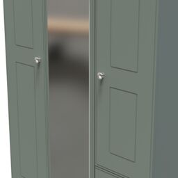 Ready Assembled 2 U Albert Triple Mirror + Drawer Wardrobe (Ready Assembled) in Pale Green - thumbnail 4