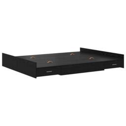 Berkfield Home Storage Bed Frame Black oak 140 x 190 cm Engineered wood - thumbnail 1