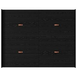 Berkfield Home Storage Bed Frame Black oak 140 x 190 cm Engineered wood - thumbnail 8