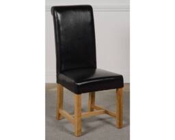Thats Furniture Kuba 150 x 85 cm Medium Oak Dining Table & 6 Washington Leather Chairs in Black - thumbnail 6