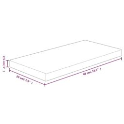 Berkfield Home Shelf Board 40x20x2.5 cm Untreated Solid Wood Oak in Brown - thumbnail 4