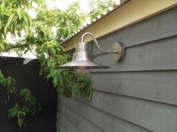 Loops Outdoor IP44 1 Bulb Wall Light Lantern Antique Nickel LED E27 100W in Metallics - thumbnail 2
