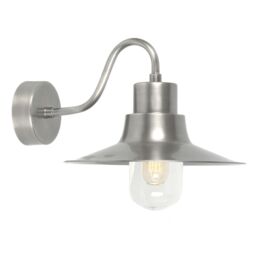 Loops Outdoor IP44 1 Bulb Wall Light Lantern Antique Nickel LED E27 100W in Metallics - thumbnail 1