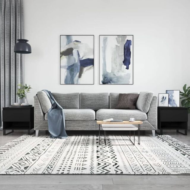 Berkfield Home Coffee Tables 2 pcs Black 50x46x50 cm Engineered Wood - Size: 50 x 46 x 50 cm - image 1
