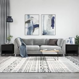 Berkfield Home Coffee Tables 2 pcs Black 50x46x50 cm Engineered Wood - Size: 50 x 46 x 50 cm - thumbnail 1