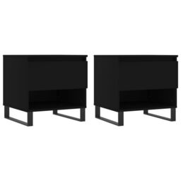 Berkfield Home Coffee Tables 2 pcs Black 50x46x50 cm Engineered Wood - Size: 50 x 46 x 50 cm - thumbnail 2
