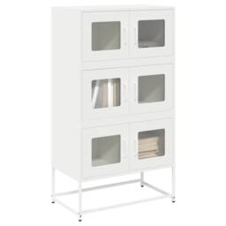 Berkfield Home Highboard White 68x39x123 cm Steel - Size: 68 x 39 x 123 cm - thumbnail 2
