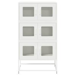 Berkfield Home Highboard White 68x39x123 cm Steel - Size: 68 x 39 x 123 cm - thumbnail 5