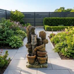 Garden Greatness Lunaria Rustic Pump Water Feature in Brown - thumbnail 2