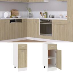 Berkfield Home Drawer Bottom Cabinet Sonoma Oak 30x46x81.5 cm Engineered Wood in Brown - thumbnail 2
