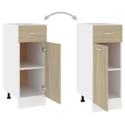 Berkfield Home Drawer Bottom Cabinet Sonoma Oak 30x46x81.5 cm Engineered Wood in Brown - thumbnail 6