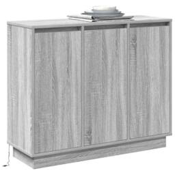 Berkfield Home Sideboard with LED - Grey Sonoma, 90x32x75 cm, Made of Engineered Wood - Size: 90 x 32 x 75 cm - thumbnail 3
