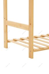 H&O Direct Wooden Clothes Rack with Side Hooks in Brown - thumbnail 3
