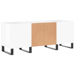 Berkfield Home Record Cabinet High Gloss White 121x38x48 cm Engineered Wood - Size: 121 x 38 x 48 cm - thumbnail 6
