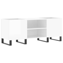 Berkfield Home Record Cabinet High Gloss White 121x38x48 cm Engineered Wood - Size: 121 x 38 x 48 cm - thumbnail 2