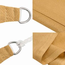 Berkfield Home Sunshade Sail 160 g/m¬≤ Triangular Sand 5x5x6 m HDPE in Brown - thumbnail 7