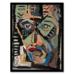 Artery8 Mans Face Abstract Painting Kubincan Framed Wall Art Print - Size: A3 - thumbnail 1