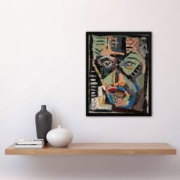 Artery8 Mans Face Abstract Painting Kubincan Framed Wall Art Print - Size: A3 - thumbnail 2