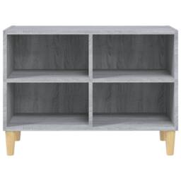 Berkfield Home TV Cabinet with Solid Wood Legs Grey Sonoma 69.5x30x50 cm - thumbnail 4