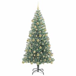 Berkfield Home Artificial Christmas Tree Snow Flocked with LED Light 180 cm in Green - thumbnail 4