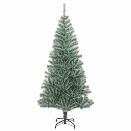 Berkfield Home Artificial Christmas Tree Snow Flocked with LED Light 180 cm in Green - thumbnail 5