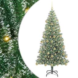 Berkfield Home Artificial Christmas Tree Snow Flocked with LED Light 180 cm in Green - thumbnail 2