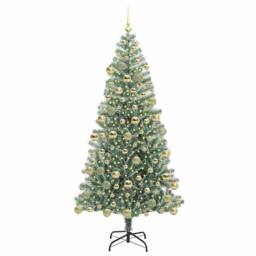 Berkfield Home Artificial Christmas Tree Snow Flocked with LED Light 180 cm in Green - thumbnail 3